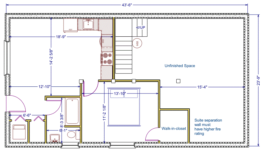 Floor Plan, 1056 sqft Footprint (B), 2100 sqft Living Space