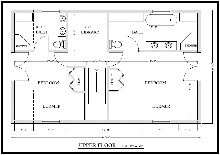 Floor plan 1st floor of 24'x40' home