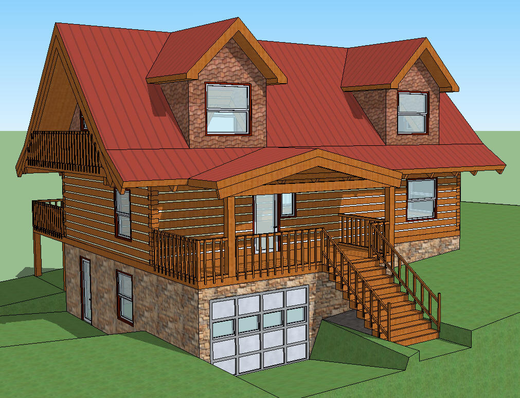 Picture of 24x40' EcoLog home The Victorian