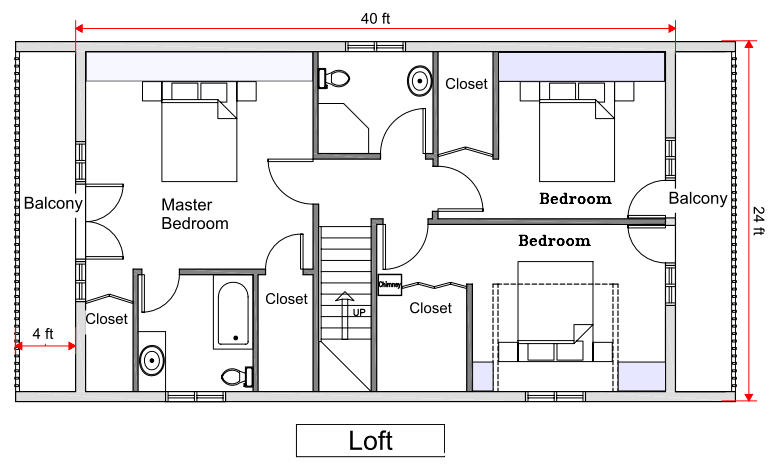 Floor plan loft of The Victorian