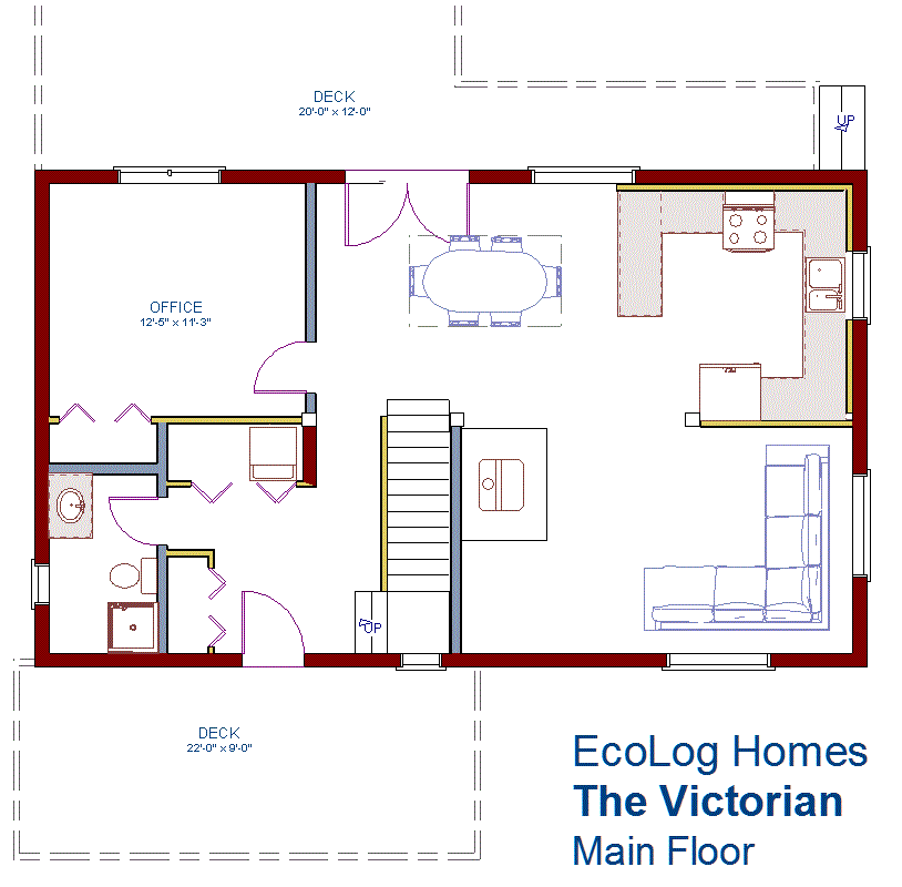 Floor plan main level of The Victorian